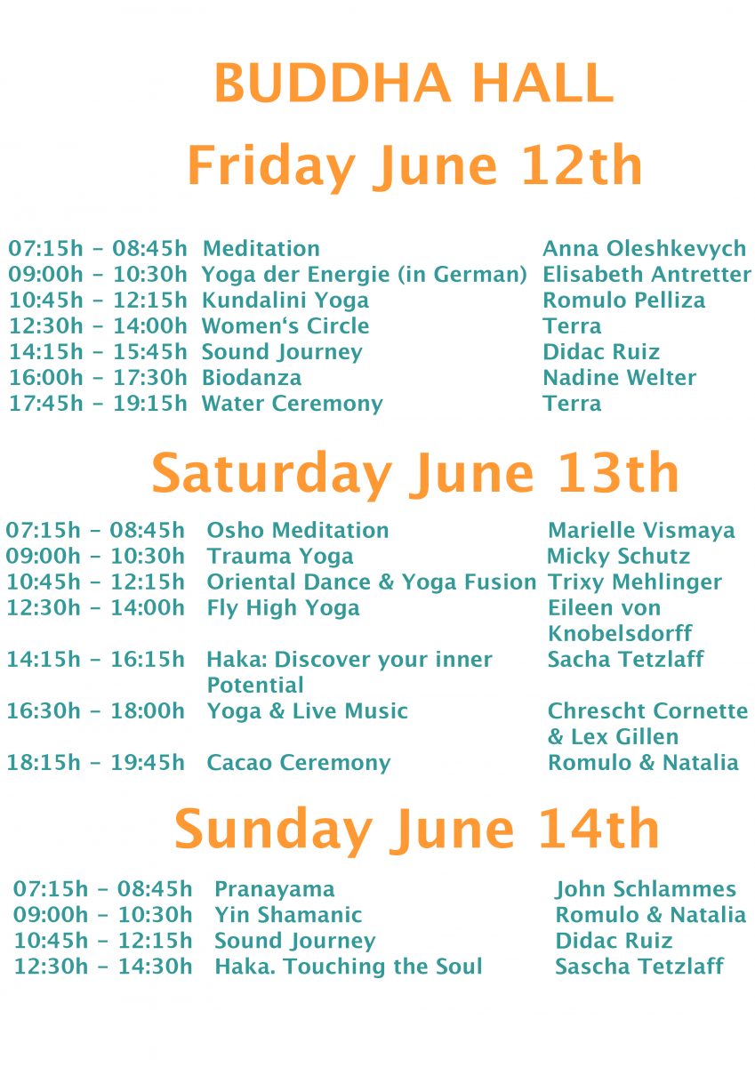 BUDDHA HALL PROGRAMM BUDDHA HALL PROGRAMM