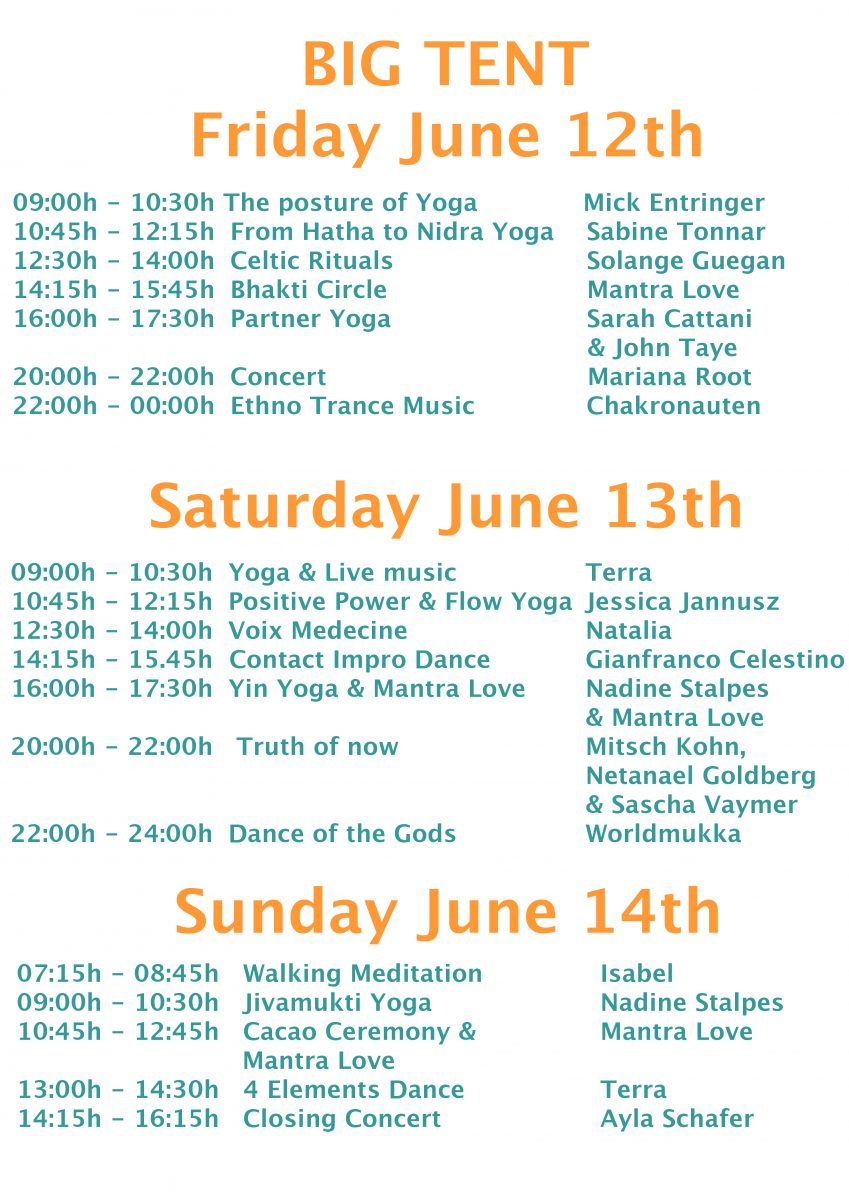 BIG TENT PROGRAMM BIG TENT PROGRAMM