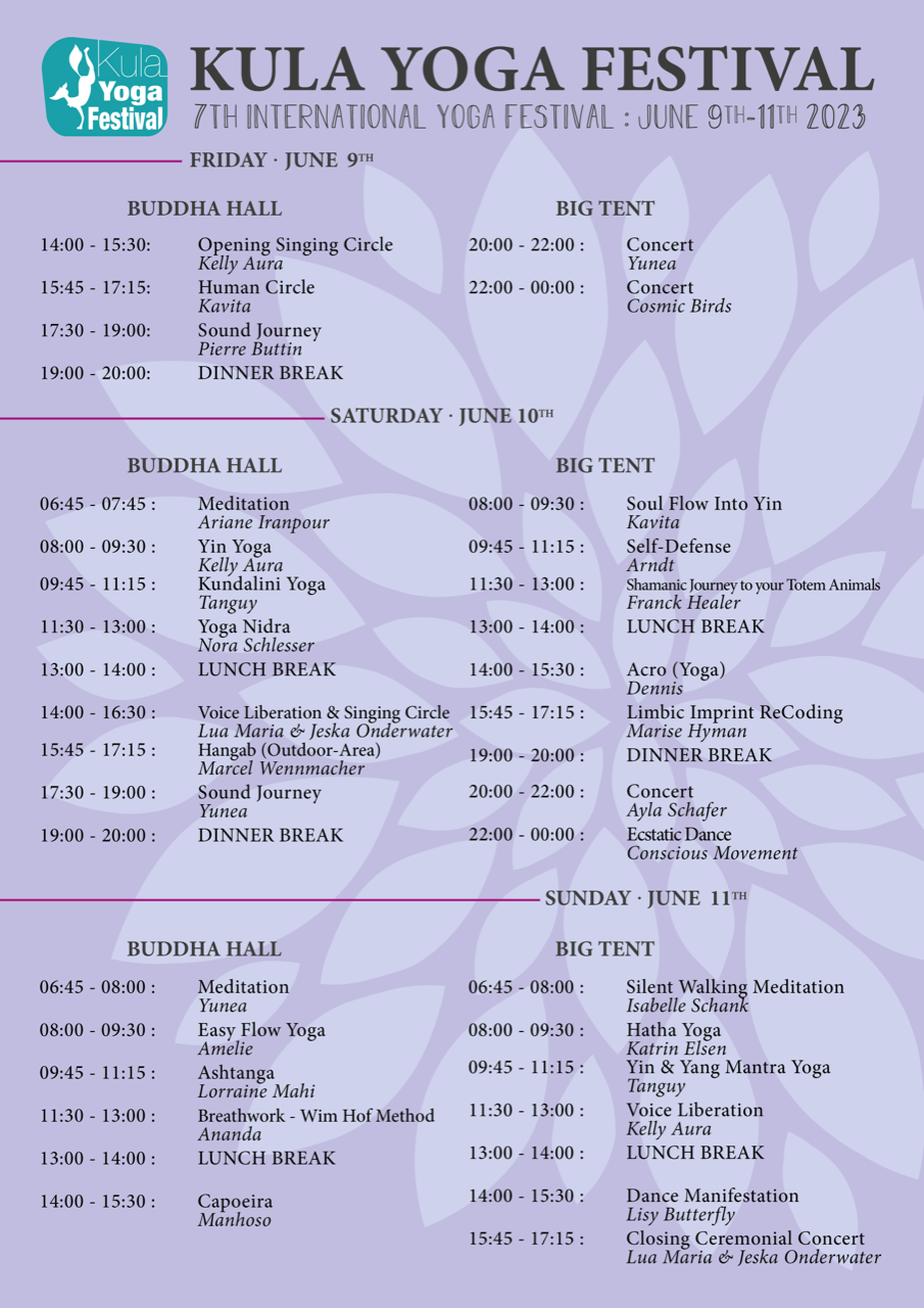 Kula Yoga - Programme 2023 Kula Yoga - Programme 2023